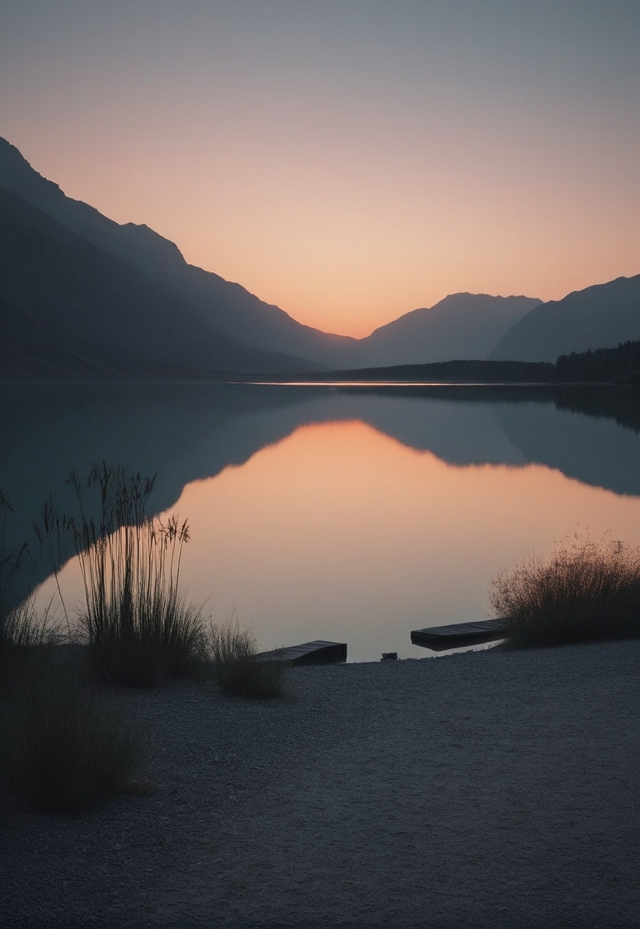 Sunset Over the Lake