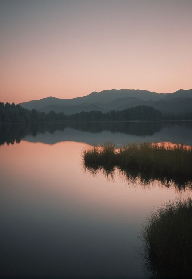 Sunset Over the Lake